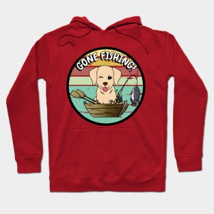 Cute retriever dog has gone fishing Hoodie